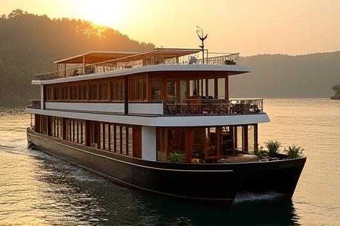 Grande péniche de luxe, extérieur vue large